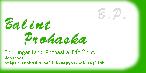 balint prohaska business card